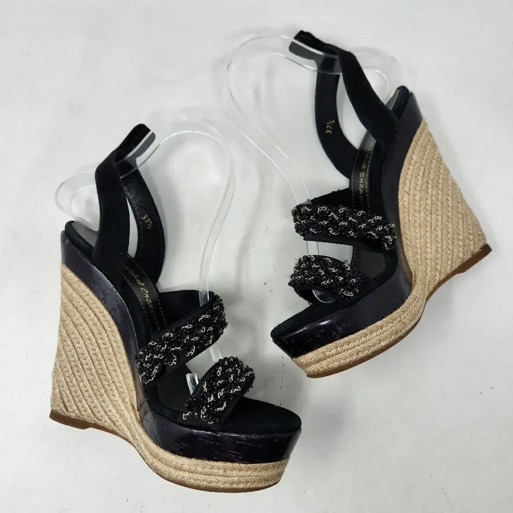 JEAN‎ MICHEL CAZABAT Espadrilles Wedges Sandals 37.5 EU